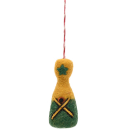 The Seasonal Gift Co Champagne Felt Hanging Decoration 13cm
