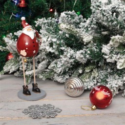 St Helens Santa Metal Red Christmas Decoration - thumbnail 3