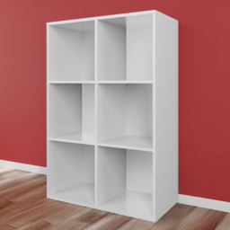 Homebase Compact 6 Compartment White Cube Storage Unit - thumbnail 1