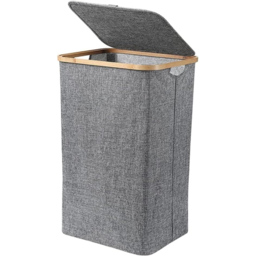 AMOS Eezy Grey Square Laundry Basket with Lid 100L
