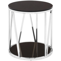 Premier Housewares Alvaro Round Chrome Finish Side Table - thumbnail 2