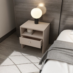 Decorotika Nova Beige Single Drawer Single Shelf Bedside Table - thumbnail 4