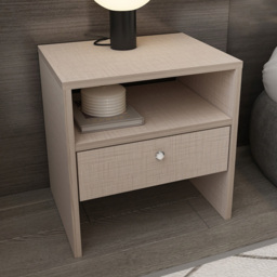 Decorotika Nova Beige Single Drawer Single Shelf Bedside Table - thumbnail 1