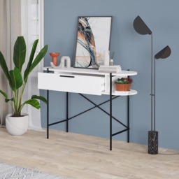 FWStyle Otis White Single Drawer Hallway Console Table - thumbnail 4