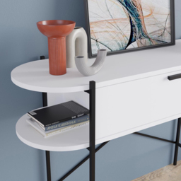 FWStyle Otis White Single Drawer Hallway Console Table - thumbnail 3
