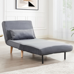 Home Detail Kendal Single Sleeper Grey Velvet Chair Bed