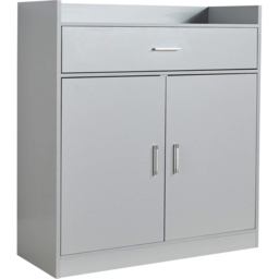 Home Source Novara 2 Door Grey Shoe Storage Drawer Cabinet - thumbnail 2