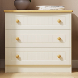 Crowndale Warwick Cream Ash and Oak 3 Drawer Chest of Drawers