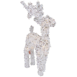 Angel Whispers LED Silver Tinsel Standing Reindeer Christmas Decoration - thumbnail 4