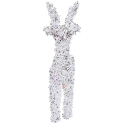 Angel Whispers LED Silver Tinsel Standing Reindeer Christmas Decoration - thumbnail 1
