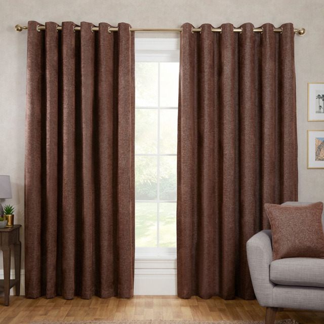 Divante Aspen Mocha Blackout Eyelet Curtain 168 x 229cm - image 1