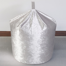 Kaikoo Silver Crushed Velvet Bean Bag
