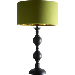 Kliving Churchgate Green Velvet Shade Black Metal Table Lamp