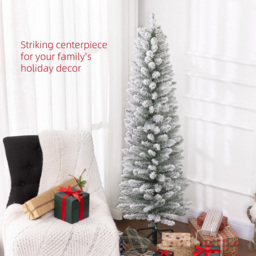 StarBright Snow Flocked Pencil Artificial Christmas Tree 5ft - thumbnail 4