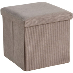 Home Source Corduroy Grey Square Folding Ottoman - thumbnail 2