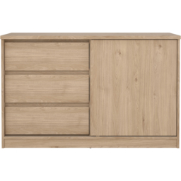 Florence Single Door 3 Drawer Jackson Hickory Oak Sliding Storage Unit - thumbnail 3