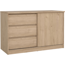 Florence Single Door 3 Drawer Jackson Hickory Oak Sliding Storage Unit - thumbnail 2
