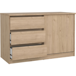 Florence Single Door 3 Drawer Jackson Hickory Oak Sliding Storage Unit - thumbnail 4