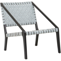 Premier Housewares Kendari Grey Leather Woven Accent Chair - thumbnail 2