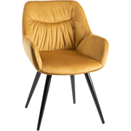 Bentley Designs Dali Mustard Velvet Fabric Upholstered Chair Set of 2 - thumbnail 2