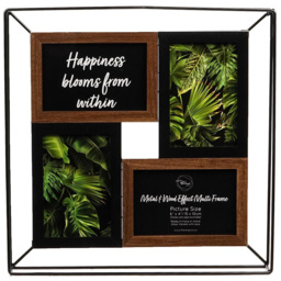 The Port. Co Gallery Metal and Wood Effect 4 Aperture Photo Frame 6 x 4 inch