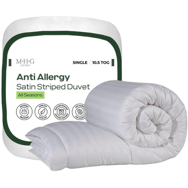 MHG Living White Single All Seasons Hollowfibre Duvet 10.5 Tog - image 1