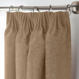 Alan Symonds Chenille Blackout Pencil Pleat Curtains Beige 168cm x 229cm - thumbnail 2