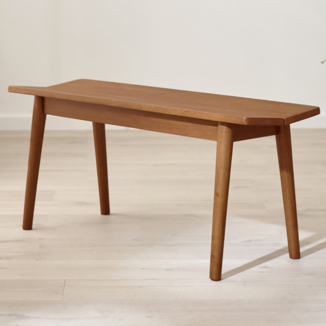 Furniturebox Lymington Walnut Effect 2 Seater Solid Wood Small Dining Bench - image 1