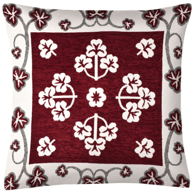 Ashley Mills Chenille Pattern Wine Filled Cushion 43 x 43cm 2 Pack - image 1