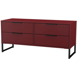 Crowndale Hong Kong 4 Drawer Red Matt Bed Box Ready Assembled - thumbnail 2