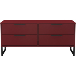 Crowndale Hong Kong 4 Drawer Red Matt Bed Box Ready Assembled - thumbnail 3