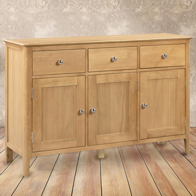 Julian Bowen Cotswold 3 Door 3 Drawer Oak Sideboard - image 1