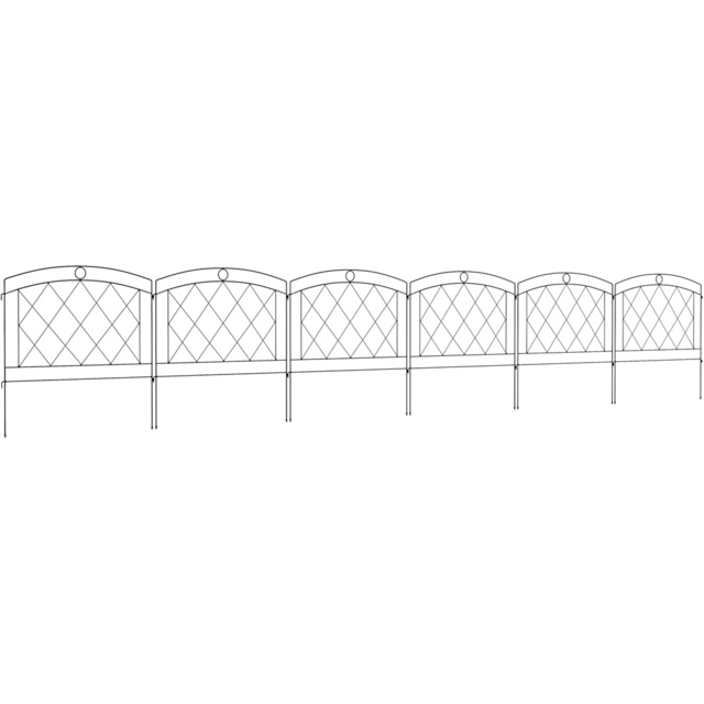Outsunny Black Metal 2 x 2ft 6 Pack Decorative Garden Fence Panel - image 1