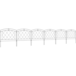 Outsunny Black Metal 2 x 2ft 6 Pack Decorative Garden Fence Panel - thumbnail 1