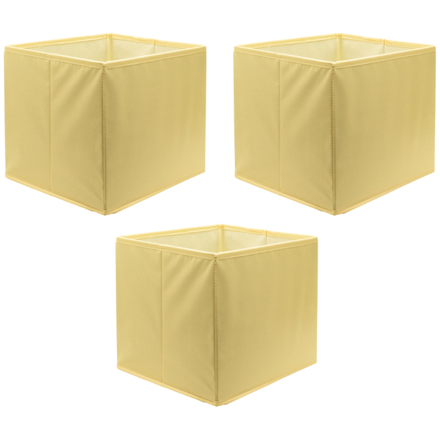 Homebase Plain Yellow Compact Cube Storage Insert 3 Pack - image 1