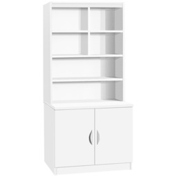 R White Cabinets 2 Door White Desk Height Cupboard with Hutch - thumbnail 2