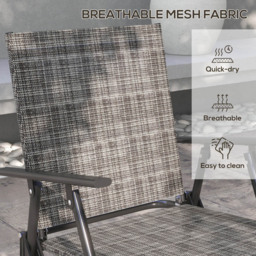 Outsunny 4 Seater Mixed Grey Mesh Fabric Lounge Set with Table - thumbnail 4