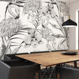 Origin Murals Paradise Flamingo Black Wall Mural