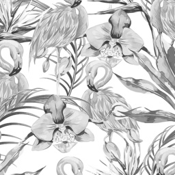 Origin Murals Paradise Flamingo Black Wall Mural - thumbnail 2