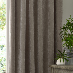 Yard Heavy Chenille Velvet Greige Pencil Pleat Curtains 117 x 183cm - thumbnail 2