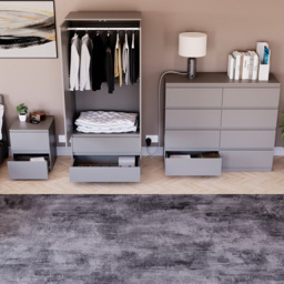 Vida Designs Denver 3 Piece Grey Bedroom Furniture Set - thumbnail 4