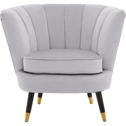 Premier Housewares Loretta Grey Velvet Shell Accent Chair - thumbnail 3