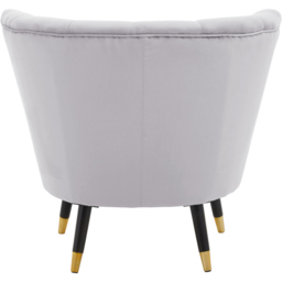 Premier Housewares Loretta Grey Velvet Shell Accent Chair - thumbnail 4