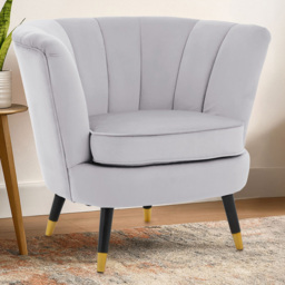 Premier Housewares Loretta Grey Velvet Shell Accent Chair