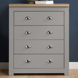 Highgate 4 Drawer Grey and Oak Chest of Drawers