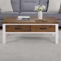 Baumhaus 4 Drawer Splash of White Wooden Coffee Table