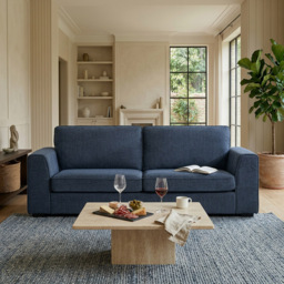 Matilda 3 Seater Blue Fabric Sofa - thumbnail 4