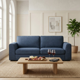 Matilda 3 Seater Blue Fabric Sofa - thumbnail 3