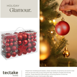 tectake Red Assorted Christmas Decoration 84 Pack - thumbnail 4