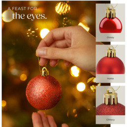 tectake Red Assorted Christmas Decoration 84 Pack - thumbnail 3